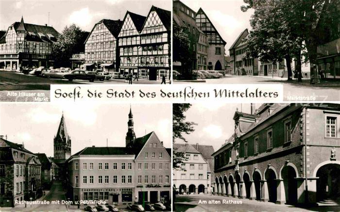 Soest Arnsberg Alte Haeuser am Markt Rathausstrasse Rathaus