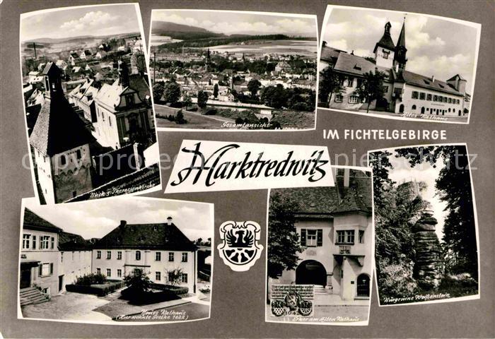 Marktredwitz Altes Rathaus Blick von der Theresienkirche Erker am alten Rathaus