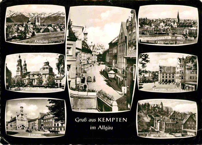 Kempten Allgaeu Gesamtansicht Residenzplatz Sankt Lorenz Kirche Kornhaus Freitre