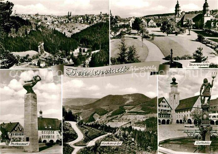 FREUDENSTADT BW Panorama Mahnmal Hochstrasse Rathaus Marktplatz