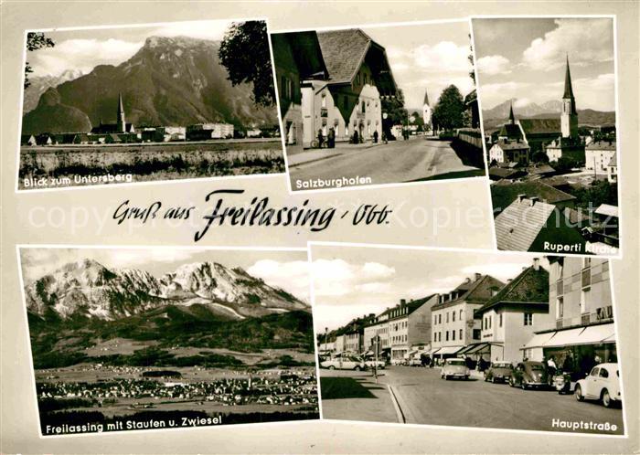 Freilassing Ruperti Kirche Untersberg Panorama Hauptstrasse