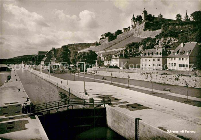 WueRZBURG Bayern Schleuse mit Festung