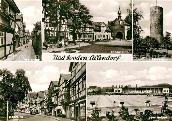 Bad Sooden-Allendorf Fischerstad Weinreihe Schwimmbad Diebesturm Soodener Tor