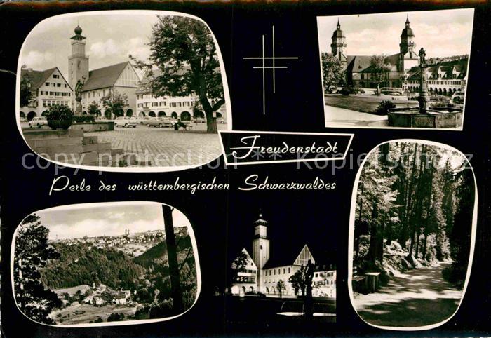 FREUDENSTADT BW Marktplatz Brunnen Waldweg