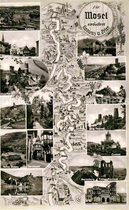 Koblenz Rhein Die Mosel zwischen Koblenz und Trier Burgen