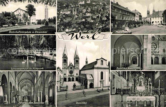 Werl Westfalen Ehrenmal am Bahnhof Basilika-Kreuzgang Kurpark