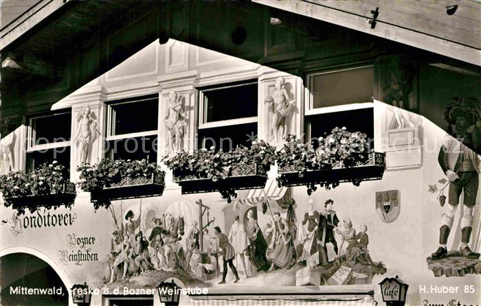 Mittenwald Bayern Fresko an der Bozner Weinstube