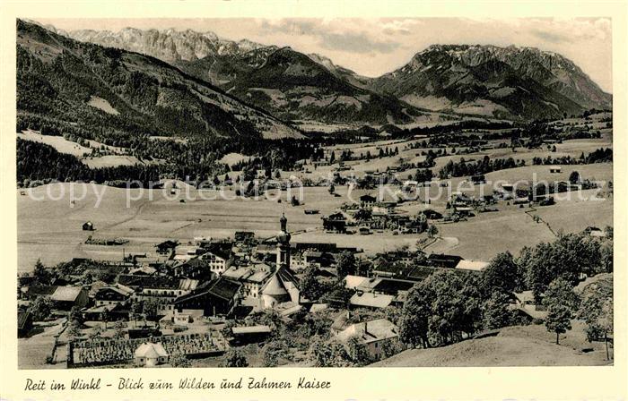 Reit Winkl Fliegeraufnahme mit Wildem und Zahmen Kaiser