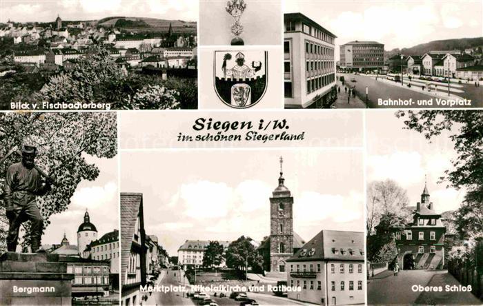 Siegen Westfalen Blick vom Fischbacherberg Schloss Bergmann