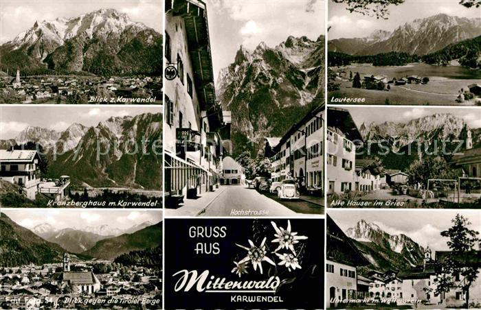 Mittenwald Bayern Lautersee Hochstrasse im Gries Wetterstein Kranzberghaus Karwe