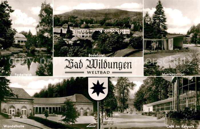 Bad Wildungen Badehotel Cafe am Kurpark Wandelhalle Fackelteich