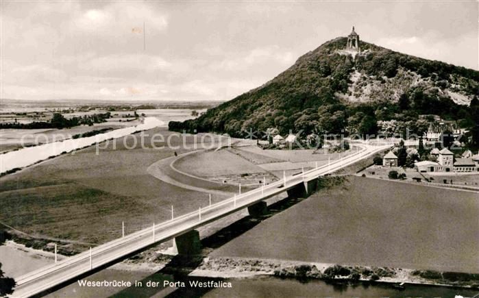 Minden Westfalen Fliegeraufnahme Restaurant am Kaiser Wilhelm Denkmal Porta West