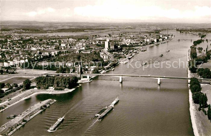 Worms Rhein Fliegeraufnahme Rheinpartie