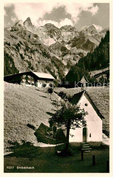 Einoedsbach mit Maedelegabelgruppe bei Oberstdorf