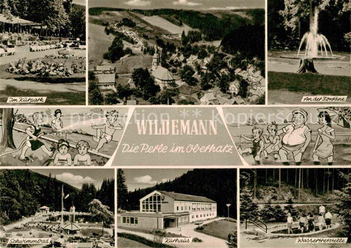 Wildemann Harz Goslar Niedersachsen Kurpark fa Wassertretstelle Schwimmbad Kurha