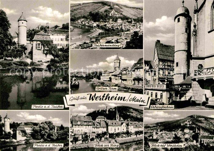 Wertheim Main Taubermuendung Erbgrafenhaus Tauberpartie Burg Wertheim