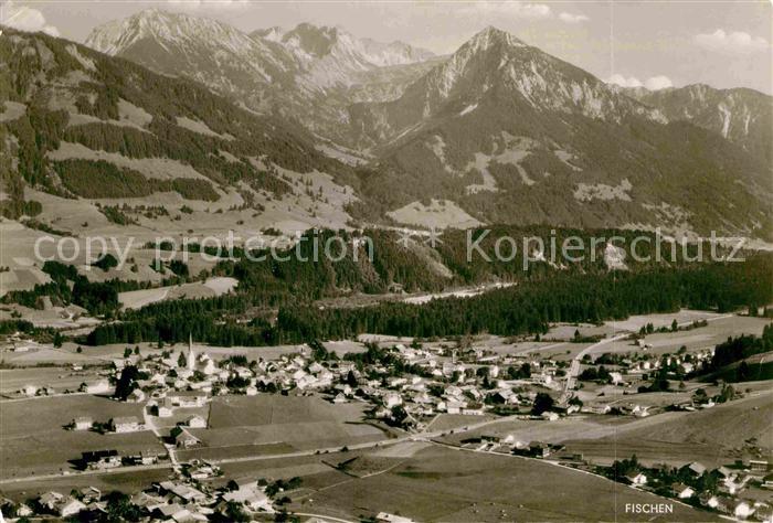 Fischen Allgaeu Fliegeraufnahme mit Entenkopf und Nebelhorn