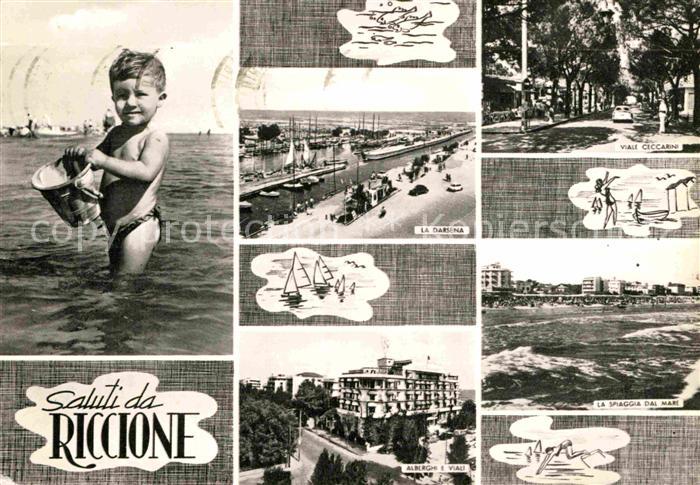 Riccione Viale Ceccarini Darsena Albergi e Viali