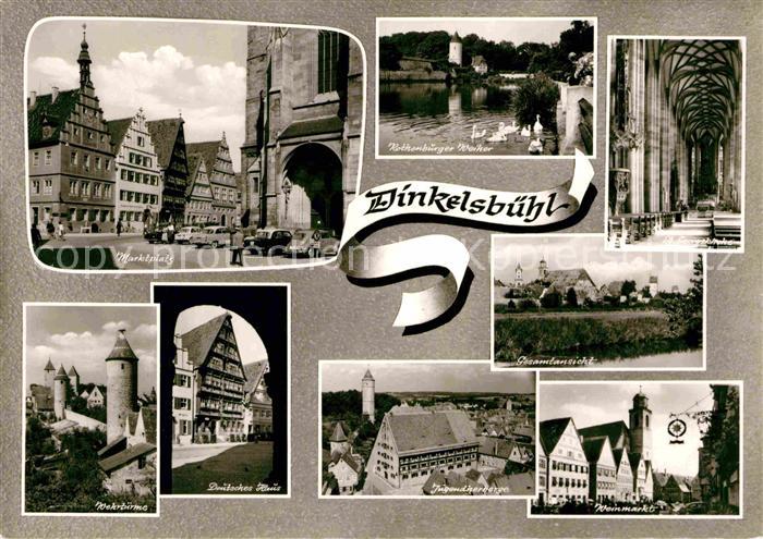 Dinkelsbuehl Marktplatz Wehrtuerme Deutsches-Haus Jugendherberge Weinmarkt