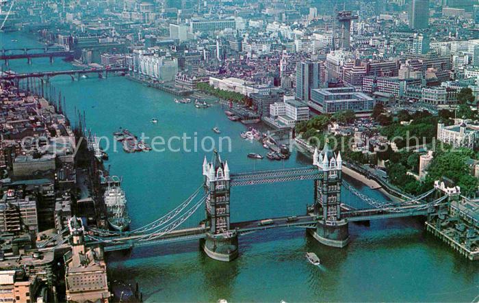 London Aerial View of Tower Bridge and the City