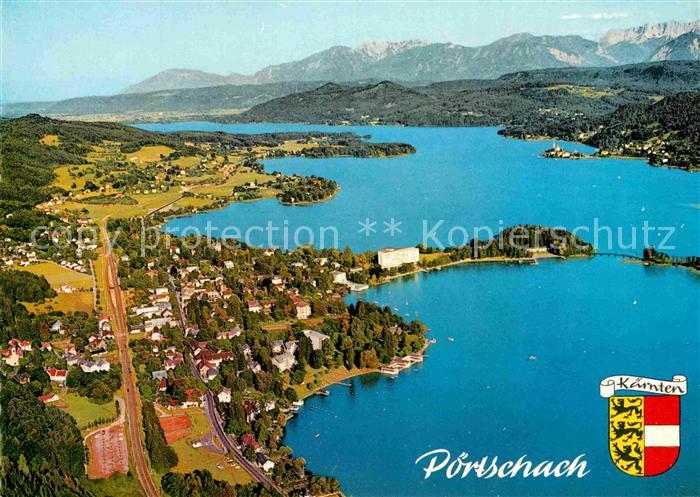 Poertschach Woerthersee Fliegeraufnahme mit Maria Woerth und Karawanken