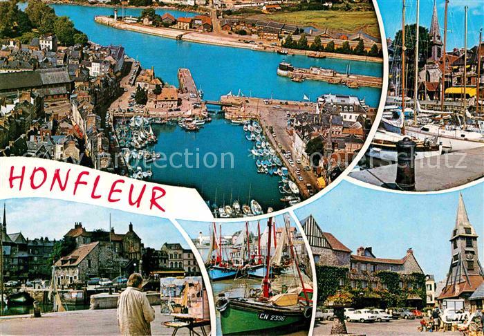 Honfleur Le Vieux Bassin Le port La place Sainte Catherine
