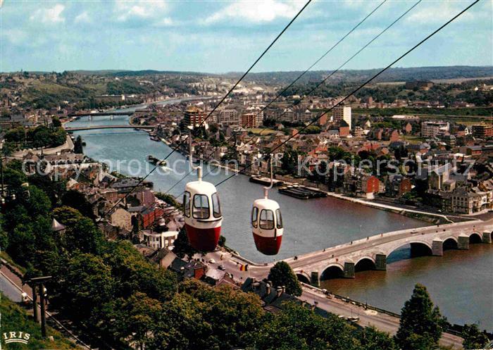 Namur sur Meuse Citadelle Panorama vers Jambes et le telepherique