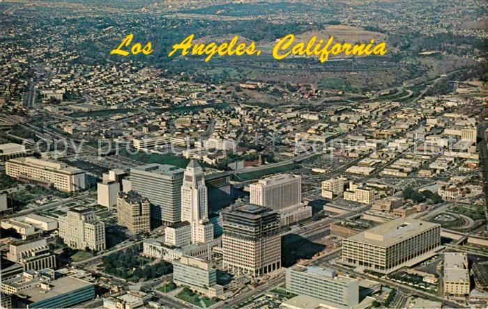 Los Angeles California Aerial view of Civic Center and downtown