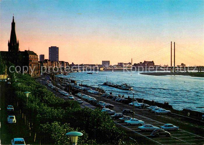 DuessELDORF  CITY Rheinufer und Rheinkniebruecke