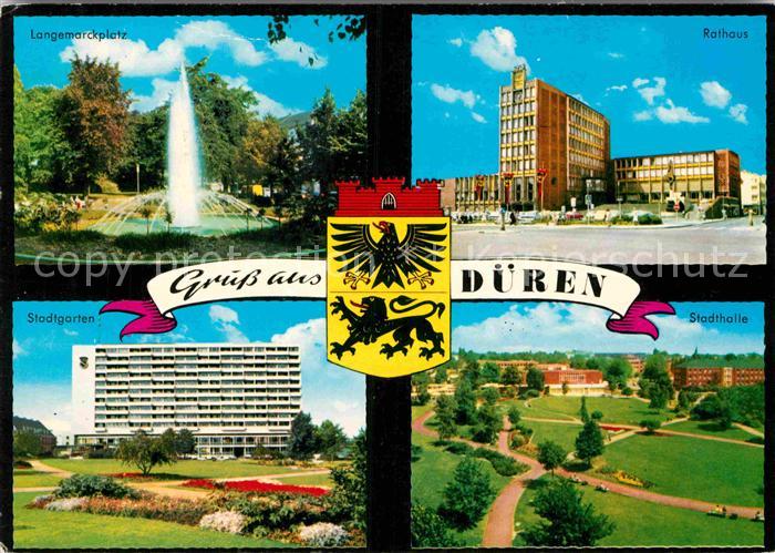 Dueren Rheinland Langemarckplatz Rathaus Stadtgarten Stadthalle