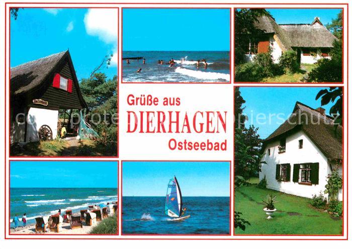 Dierhagen Ostseebad Fischland Strand Friesenhaeuser Windsurfer