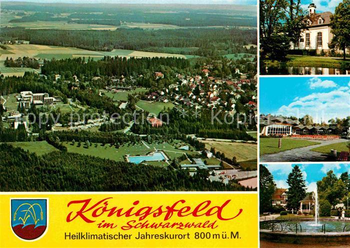 Koenigsfeld Schwarzwald Fliegeraufnahme Teilansichten Brunnen
