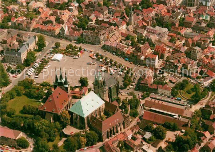 ERFURT  CITY Domplatz mit Mariendom und Pfarrkirche St Severi Fliegeraufnahme