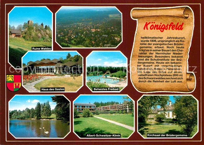 Koenigsfeld Schwarzwald Ruine Waldau Panorama Haus des Gastes Freibad Schwanente