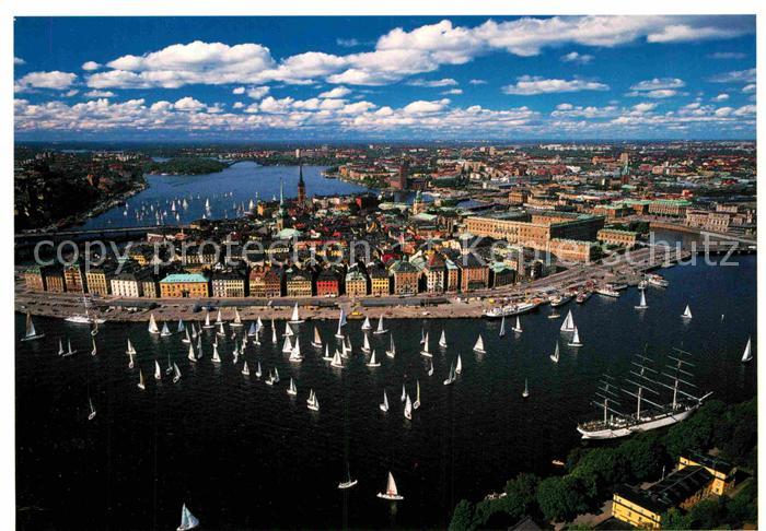Stockholm Yacht racing in front of the Old Town and the Royal Palace