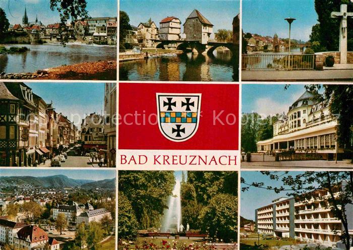 Bad Kreuznach Nahepartien Bruecke Teilkansichten Panorama Fontaene Kurhaus