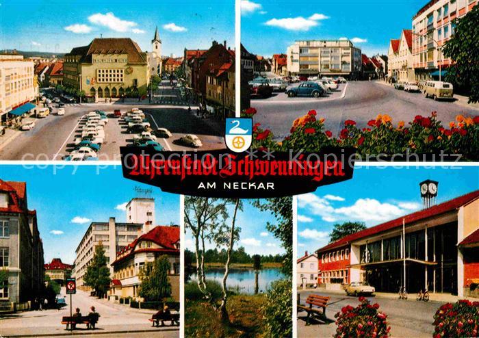 Schwenningen Neckar Marktplatz Rathaus Teich Bahnhof