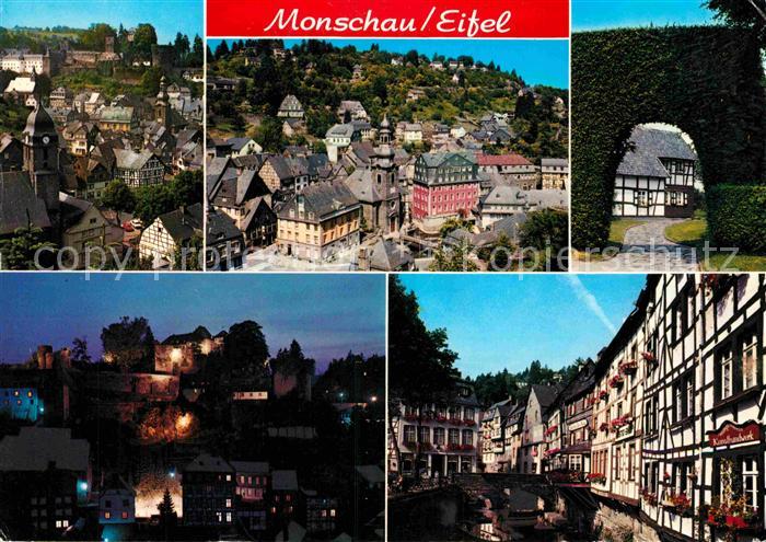 Monschau Montjoie NRW Panorama Rotes Haus Ruine Haller Rurpartie