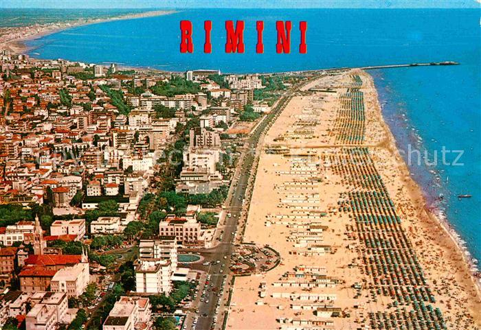 Rimini Badestrand Fliegeraufnahme