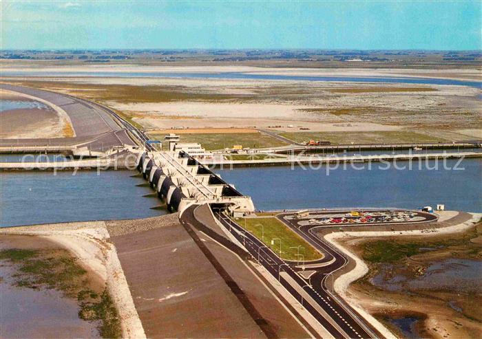 Eidersperrwerk und Abschlussdamm zwischen Hundeknoell und Vollerwiek Fliegeraufn