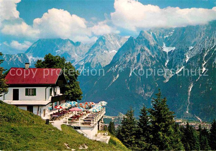 Mittenwald Karwendel Tirol Kranzberghaus gegen Karwendelgebirge Huber Karte Nr 8