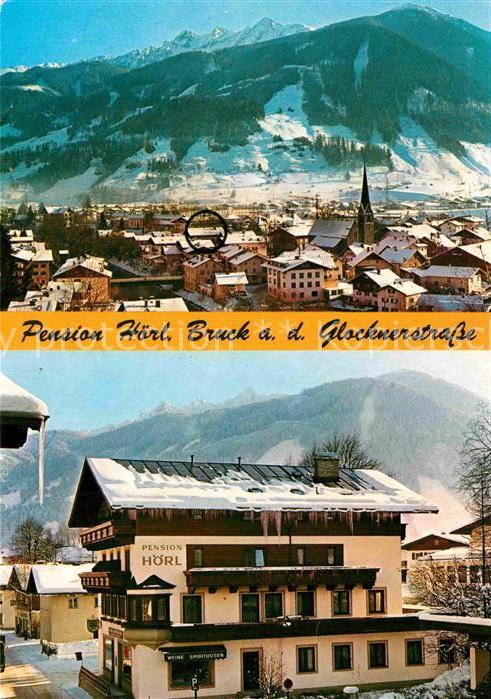Bruck Grossglocknerstrasse Fruehstueckspension Hoerl Winterpanorama Alpen