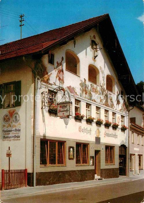 GARMISCH-PARTENKIRCHEN Bayern Gasthof Cafe Restaurant Fraundorfer Fassadenmalere