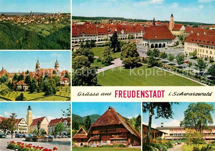 FREUDENSTADT BW Teilansichten Marktplatz Kirche Schwarzwaldhaus