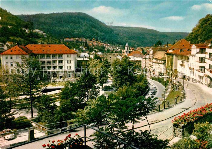 Wildbad Schwarzwald Olgastrasse mit Hotel Quellenhof Kurort