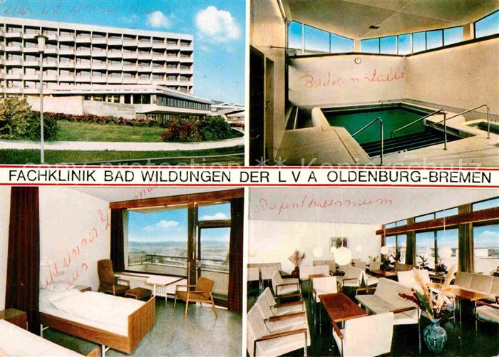 Bad Wildungen Fachklinik der LVA Oldenburg Bremen Hallenbad Aufenthaltsraum Pati