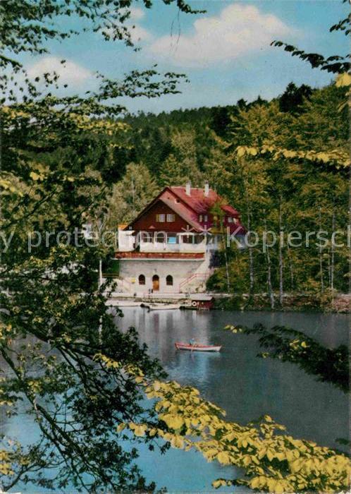 Ebnisee im Schwaebischen Wald Blick auf den See und Hotel