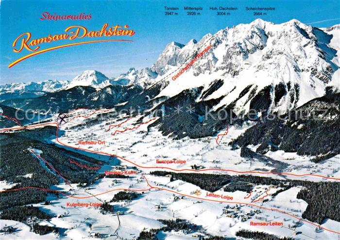 Ramsau Dachstein Steiermark Wintersportgebiet mit Dachsteingebirge Fliegeraufnah