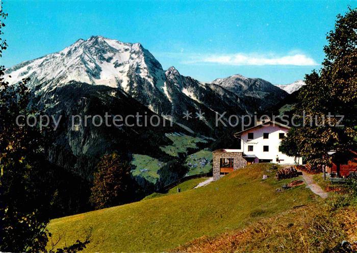 Brandberg Tirol Berggasthaus Steinerkogel gegen Gruenberg Zillertaler Alpen