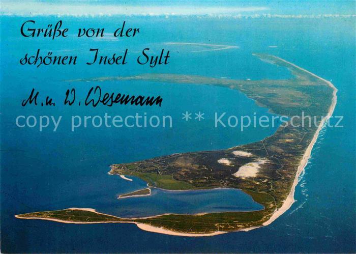 Insel Sylt von Norden gesehen Fliegeraufnahme